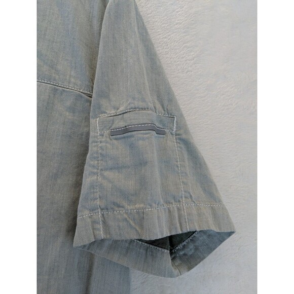 Gramicci Original Freedom Light Blue Cotton Button Short Sleeve Shirt Medium - Picture 11 of 16